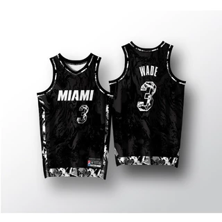 MIAMI Preto Sublimação Completa JERSEY De Basquetebol FANWEAR Personalizar Gratuitamente Sobrename E Número