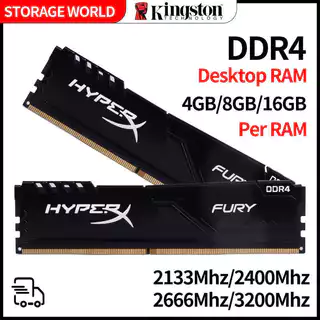 Estoque Pronto Kingston HyperX DDR4 4GB/8GB/16GB 2133Mhz/2400Mhz/2666Mhz/3200Mhz Desktop RAM De Alto Desempenho , Econôm
