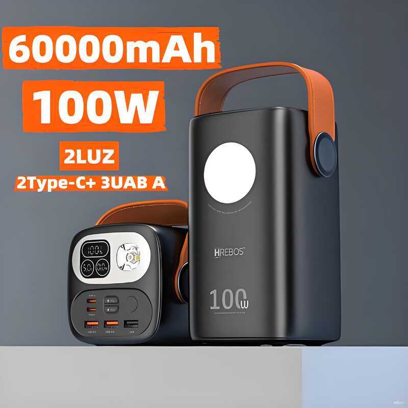 Power Bank 40000mAh/60000mAh 100W AGOLD - Carregamento Rápido para Notebook, Celulares e Dispositivos Portáteis BTE-96K