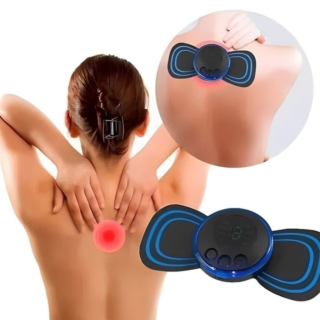 Mini Massageador Elétrico Portátil Recarregável Eletroterapia Pescoço e ...