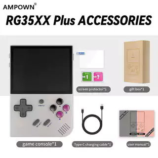 AMPOWN RG35XX PLUS Android Console de jogos portátil Retro Arcade Doubles Nostálgico Portátil Nostálgico Arcade em Oferta na Shopee