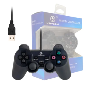 Controle Gamer com Fio Wired Conexão USB Compatível PS3 e Computador KAP-3