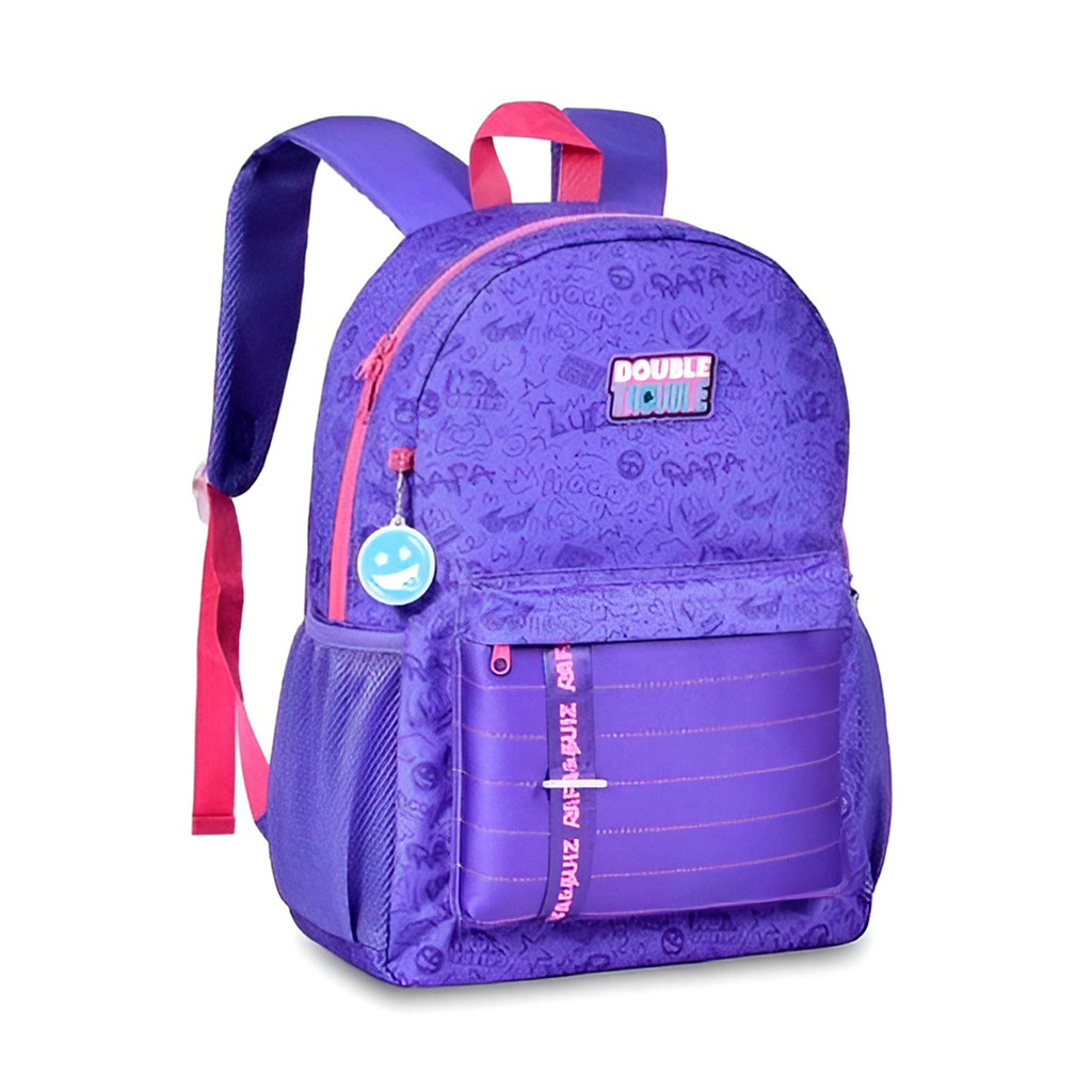 Mochila Bolsa Costas Juvenil Escolar Adolescente Roxa | Shopee Brasil