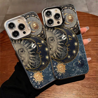 O sol e a lua TPU anti-impacto Capinha Capa Para IPHONE 13 11 15 14 12 16 17 PRO MAX AIR X XR XS MAX 7 8 PLUS