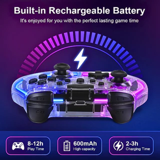 Controle Gamer IPEGA Bluetooth RGB Sem Fio Compatível Switch Oled PC Steam T&Z PG-SW123T