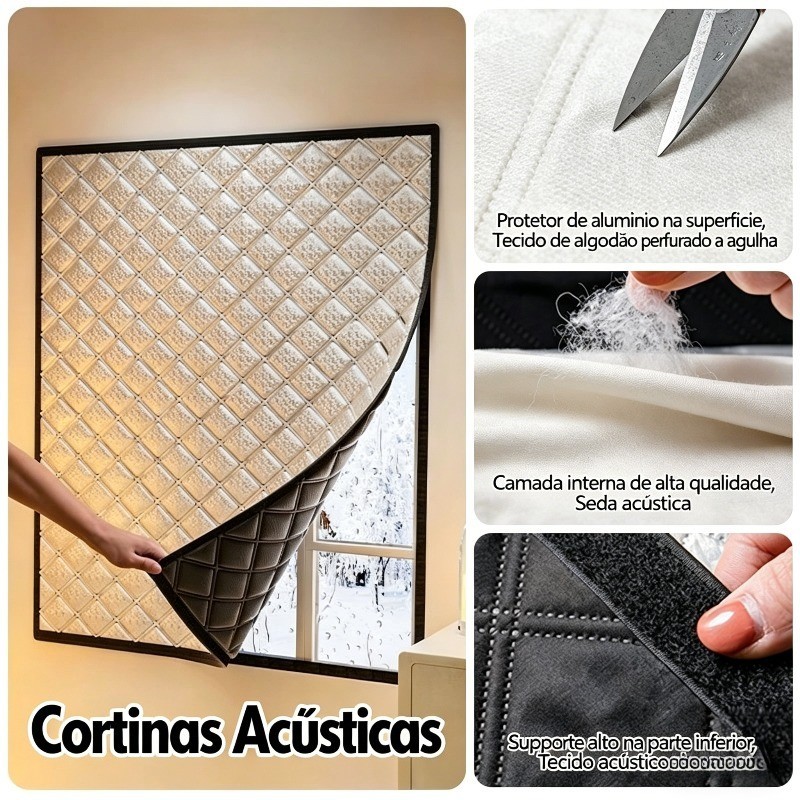 Cortinas À Prova De Som Pesadas Blackout Isolamento Térmico Redução De ...