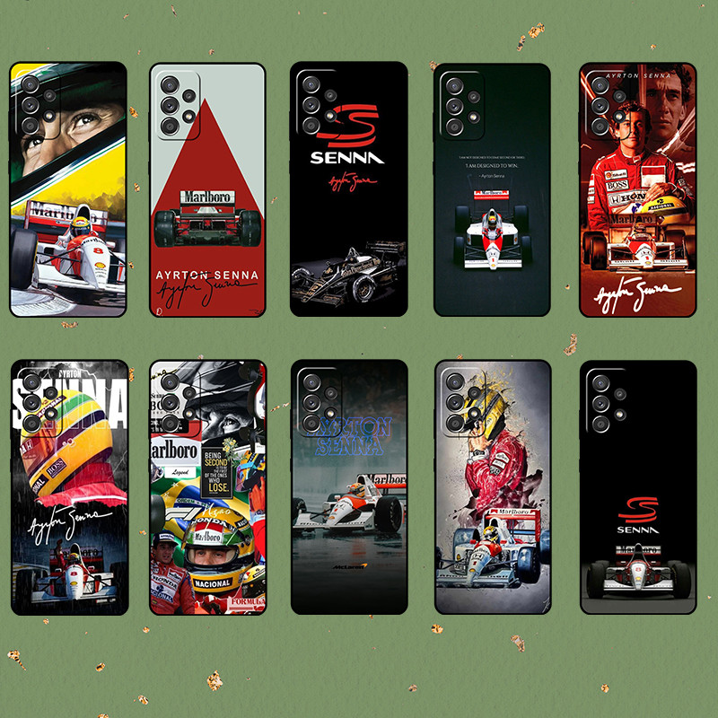 Para Samsung S21 S23 S24 FE Plus Ultra Ayrton Senna Capa De Telefone TPU Preta Macia