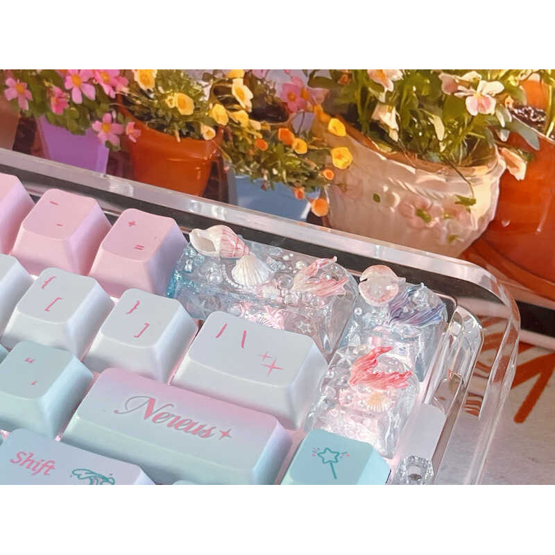 Sereia mar keycap artesanal keycap exclusivo teclado mecânico keycap ...