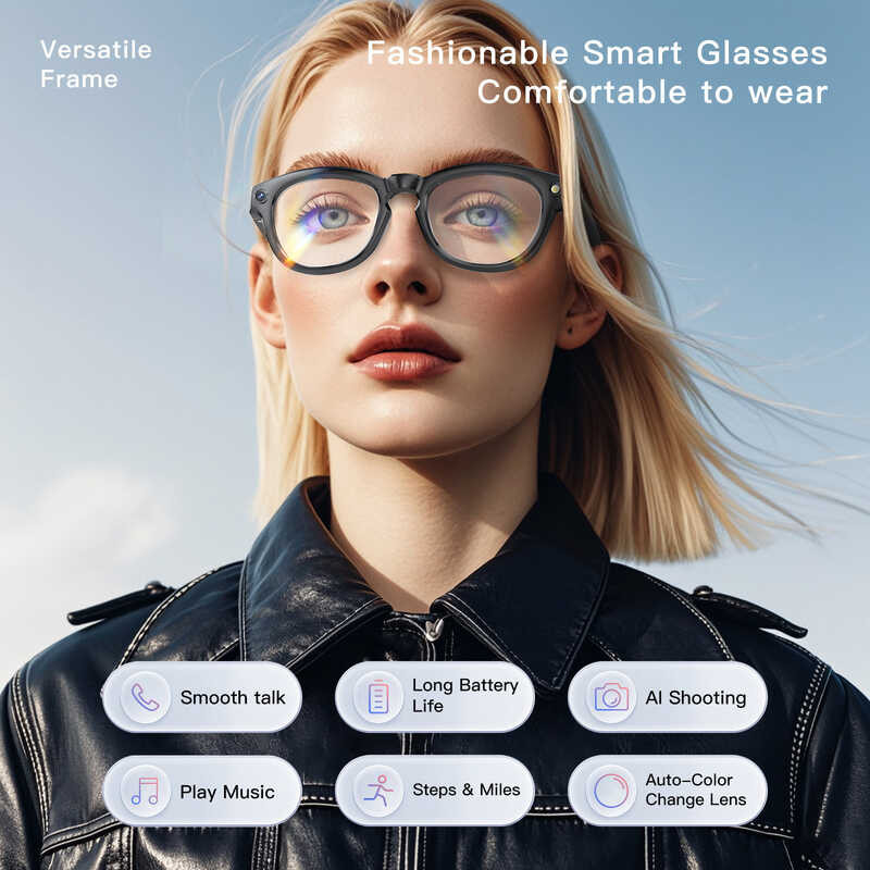 Temuai Smart Glasses mate2 com câmera HD Gravação de fotos GS380 Óculos ...