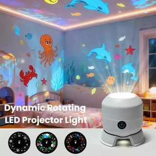Lâmpada De Projeção Ocean World Ajustável Dinâmica Rotativa LED Projetor Luz USB Plug-in 360 ° Design De Base Exclusivo