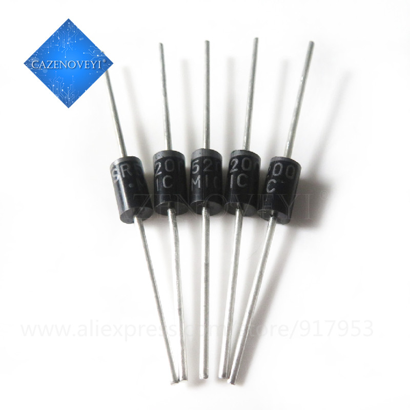 20 Peças SR5200 SB5200 Diodo Retificador De Barreira Schottky 5A 200V ...