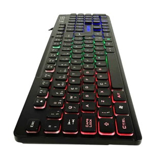 Teclado Gamer Multimídia LED RGB Semi Mecânico Plug & Play Computador Notebook ABNT2