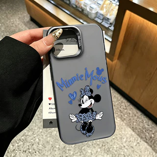 Capinha de Celular Minnie MouseCoração azul Samsung A16 A54 A15 A34 A23 A05 A55 A35 S24 S25 TPU Anti Impacto