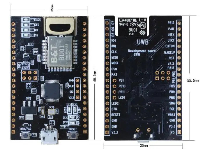 NodeMCU-BU01 BU01 UWB Módulo De Posição Interna USB-TTL Ultra Wideband ...