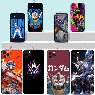 iPhone 15 16 17 Pro Max 16e Plus WE16 Gundam Desenho Animado Capa De Telefone Preta Macia