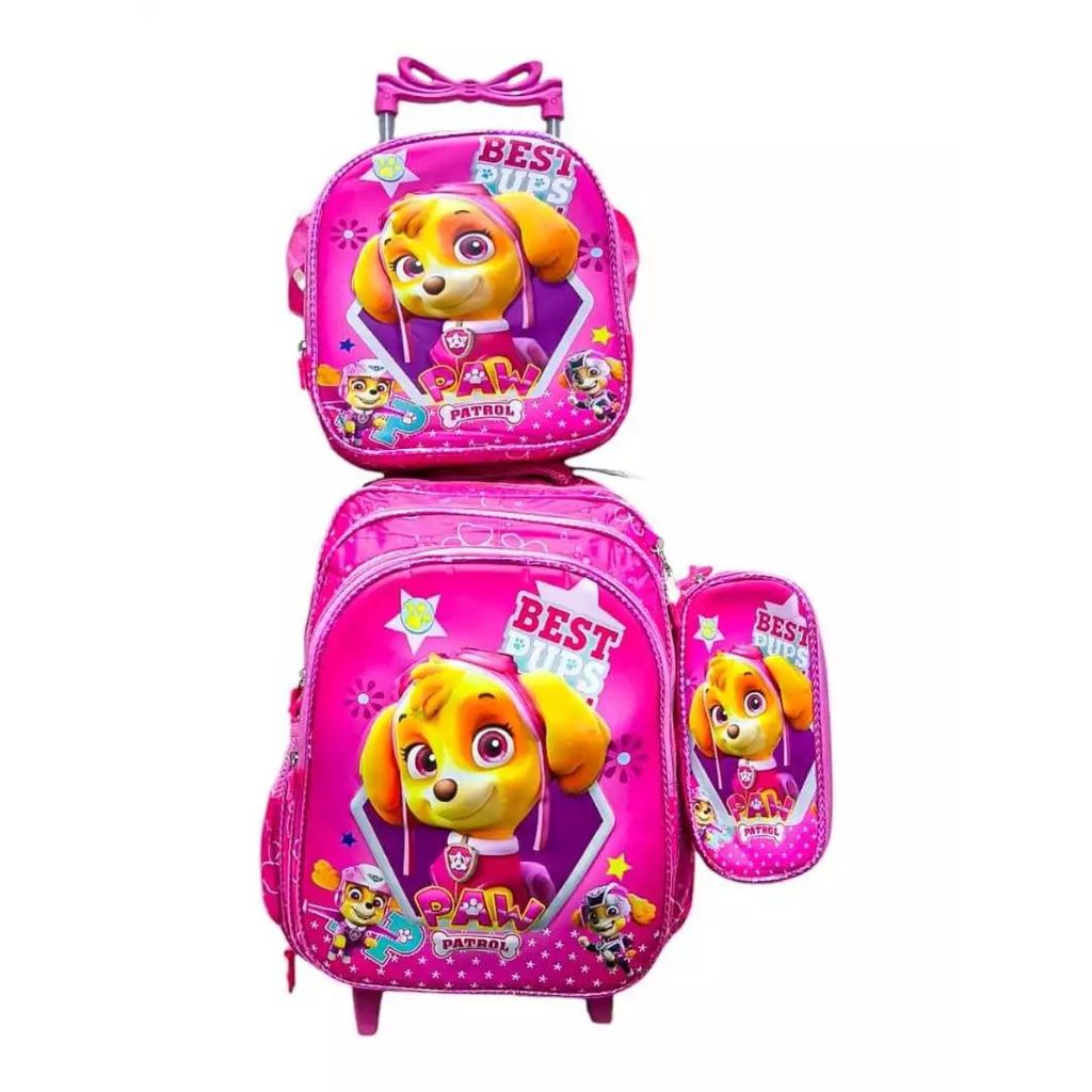 Kit Mochila de Rodinha Escolar 3D da Patrulha Canina Skye | Shopee Brasil