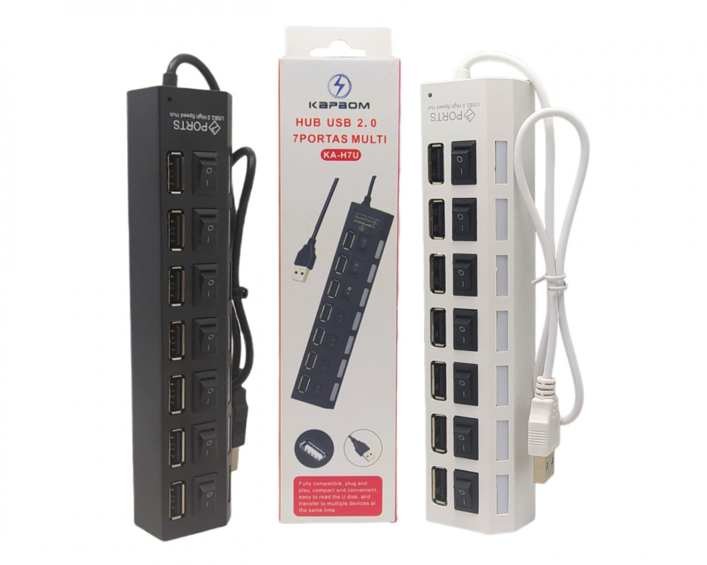 Extensor Adaptador Hub USB 7 Portas Kapbom KA-H7U | Shopee Brasil