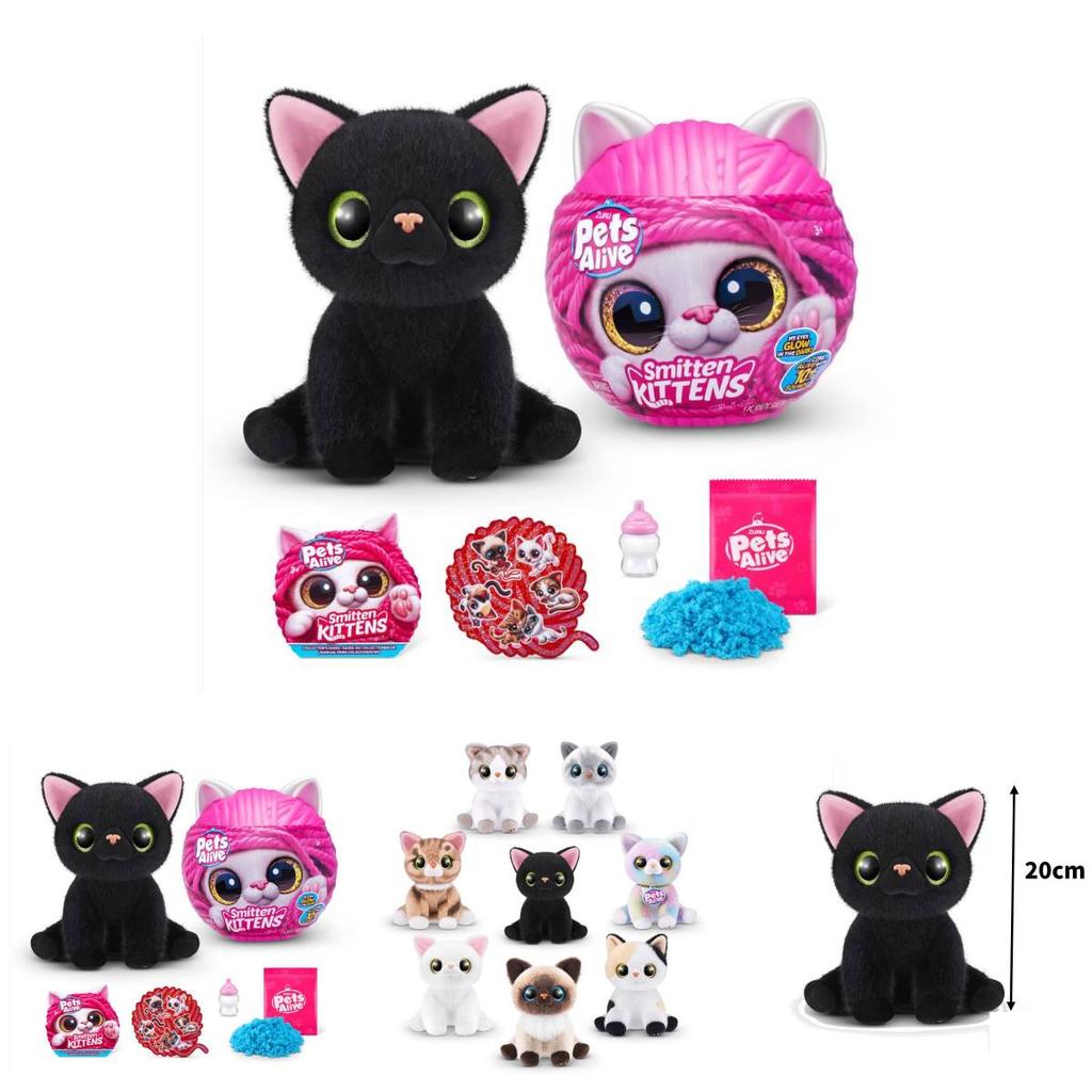 Pets Alive Smitten Kittens Série 2 – Dragon Li De ZURU – Peluche Chat Interactif Avec 10 Sons, Ronronnements, Biberon – Dès 3 Ans – 5 à Collectionner