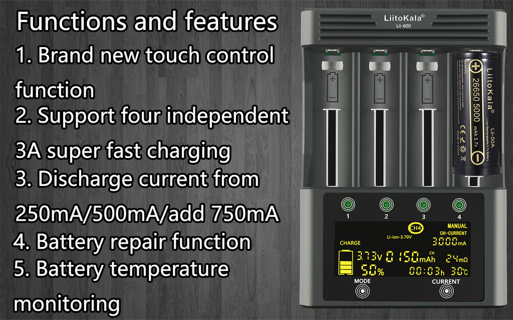 Liitokala lii-600 Adaptador LCD Display Touch Screen Capacidade ...