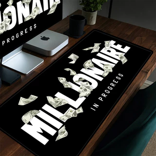 Millionaire Money Mouse Pad 80x30cm Tapete De Mesa Estendido Para Jogos Base Antiderrapante Bordas Costuradas