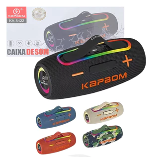 Caixa de Som Bluetooth Portátil À Prova D'agua 20W BASS LED TWS Kapbom KA-8422 em Oferta na Shopee