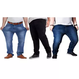 Kit 3 Calça Masculino Zíper Lycra Jeans Stretch plus size tamanho 50 52 54 56 Fabricantes Preços Especiais Venda Direta em Oferta na Shopee