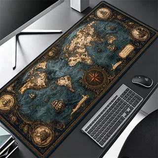 Grande Jogo Mouse Pad Antiderrapante 80X30 CM Impressões Personalizadas Mousepad Costurado Borda Bússola Mapa