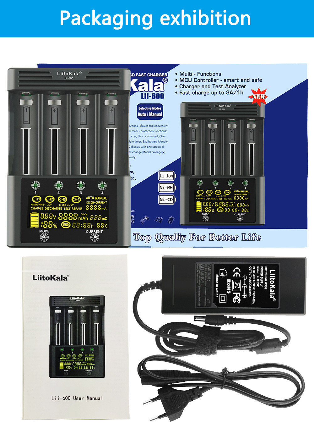 Liitokala lii-600 Adaptador LCD Display Touch Screen Capacidade ...