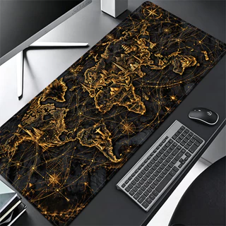 Grande Jogo Mouse Pad Antiderrapante 80X30 CM Impressões Personalizadas Mousepad Borda Costurada Preto Ouro Dragão Tapet