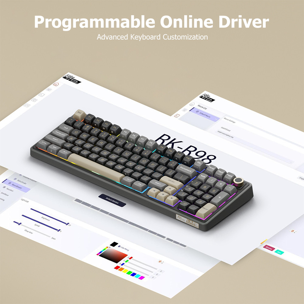 Royal Kludge RK R98Pro Phantom 98 Teclas RGB Com Fio E Teclado Mecânico ...