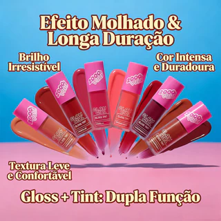 Batom Gloss Tint Glam Girl Ruby Rose Pop Star Efeito Natural e Duradouro em Oferta na Shopee