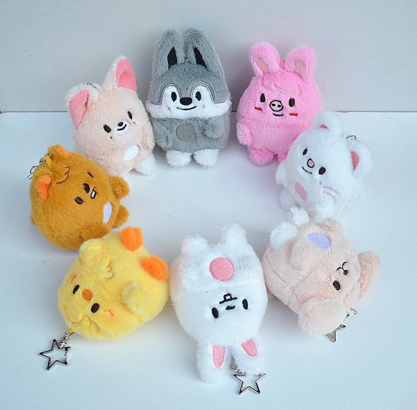 Kpop Idol SK Coelho Cabelo mini Brinquedo De Pelúcia Chaveiro Ovo skzoo ...