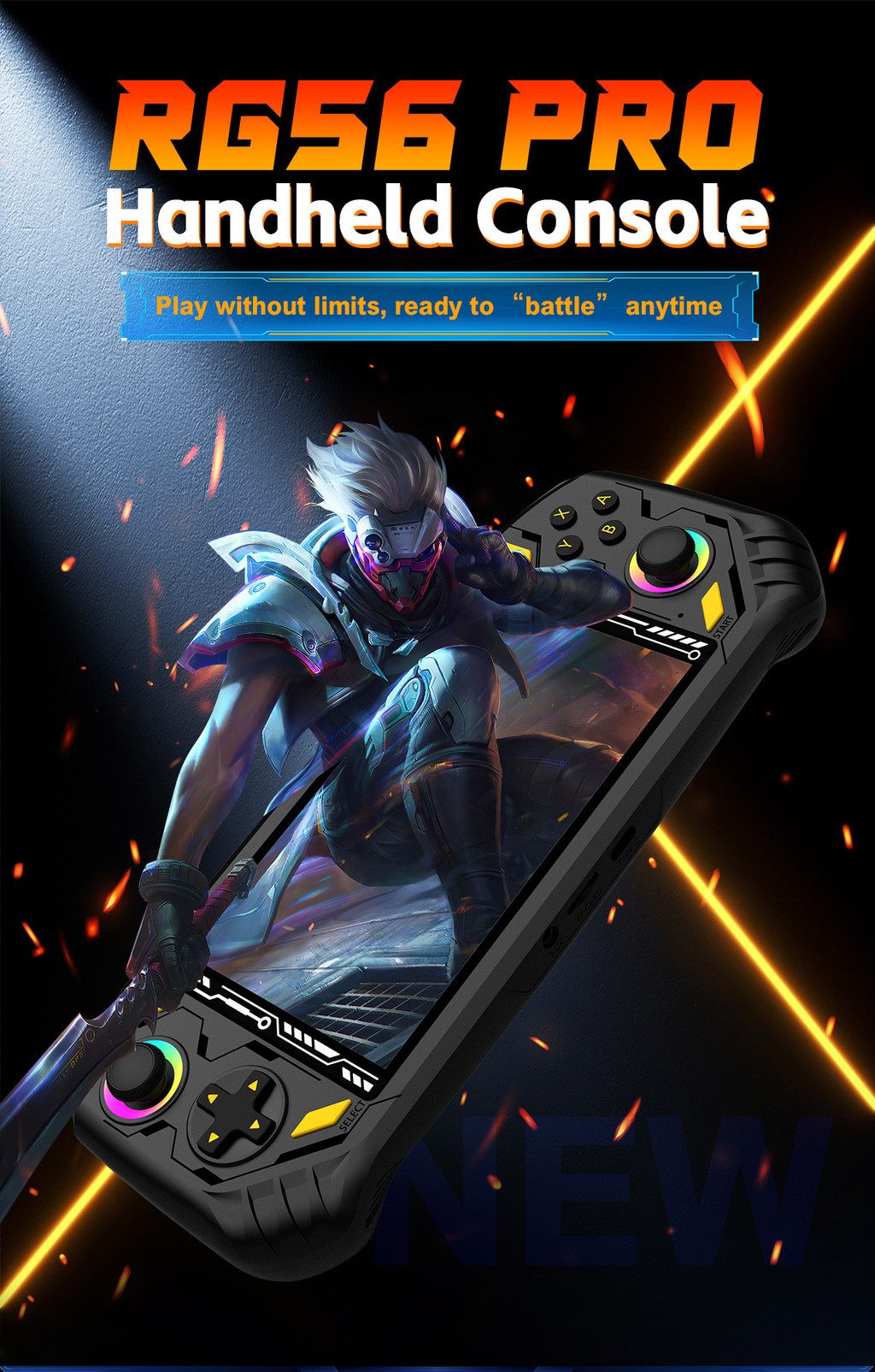 Console De Jogos Portátil RG56 PRO 5.5 " IPS 1280 * 720 RK3562 Chip ...