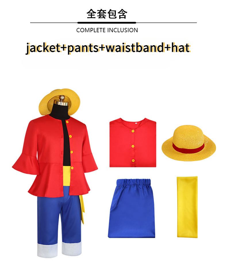 One Piece Monkey D Luffy Roupas Adulto Cosplay Conjunto De Casaco ...