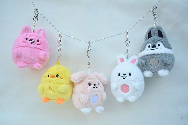 Kpop Idol SK Coelho Cabelo mini Brinquedo De Pelúcia Chaveiro Ovo skzoo ...