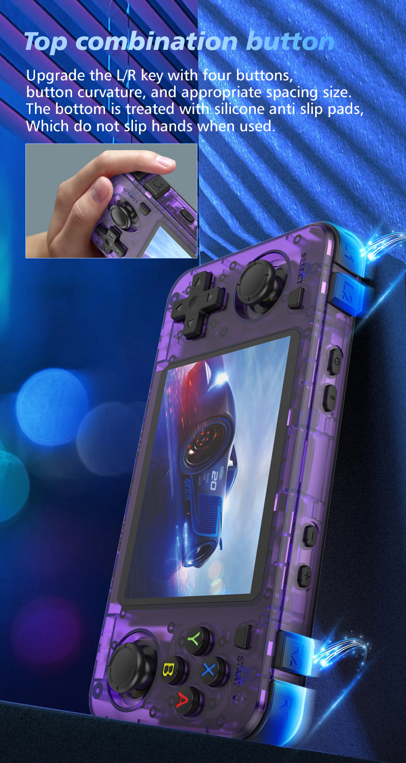 R36H Console De Videogame Retrô 3.5 Tela IPS RK3326 3000 MAh Sistema ...