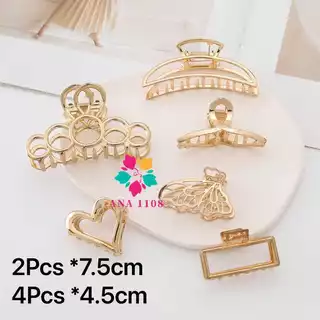 ANA 1108 KIT 6/12unidades Prendedor/Piranha/Presilha Dourada de metal vários modelos blogueira em Oferta na Shopee