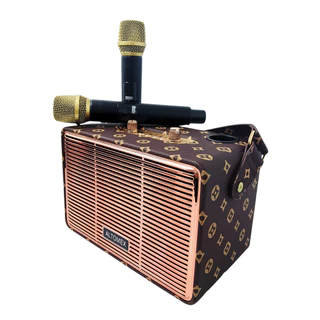Caixa de Som Karaokê sem fio Bluetooth com 02 Microfones 100W PMPO Altomex AM-8513 em Oferta na Shopee