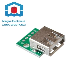 2302 > Tomada Fêmea USB 2.0 para DIP 4p Placa Adaptadora em Linha Cabo de Dados de Energia para Telefone Móvel Soldado
