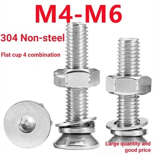 304 Combinação de soquetes sextavados de aço inoxidável (M4-M6) Conjunto de arruelas elásticas M3M4M5M10-M16