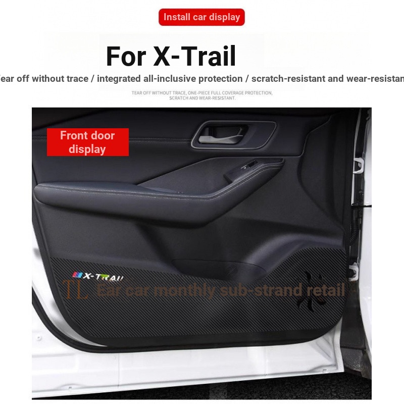20-25 Nissan X-Trail Carro Porta-Carros Kick Pads Porta-Carros Autocolantes de Proteção Interior Autocolantes Porta-Carros Filme Resistente a Riscos Envio Rápido
