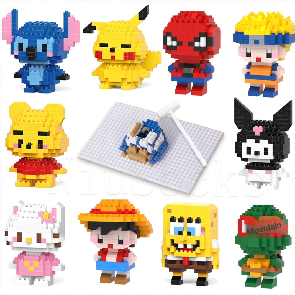 Brinquedos educativos infantis cartoon pequenos blocos de construção presentes de aniversário para homens e mulheres