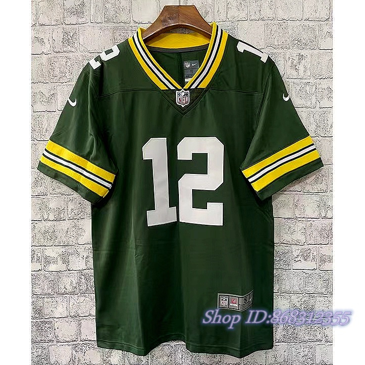 Homens 2022NFL Green Bay Packers Aaron Rodgers Verde Limitada Camisa de ...