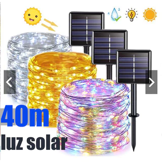 Luzes Solares À Prova D'água De 40M 500LED , De Fada , Usadas Para Decoração De Festa De Natal Em Sala De Casa