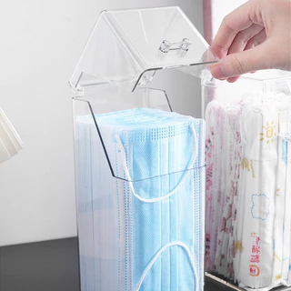 Caixa De Armazenamento De Máscara Acrílica Transparente , Suporte Para Pincel De Maquiagem , À Prova De Poeira , Organiz