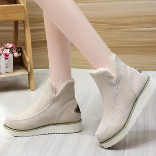 Botas Femininas 2023 Sapatos De Inverno Para Mulheres De Tornozelo Neve Impermeáveis Pretas Mujer Casual Botines Feminino