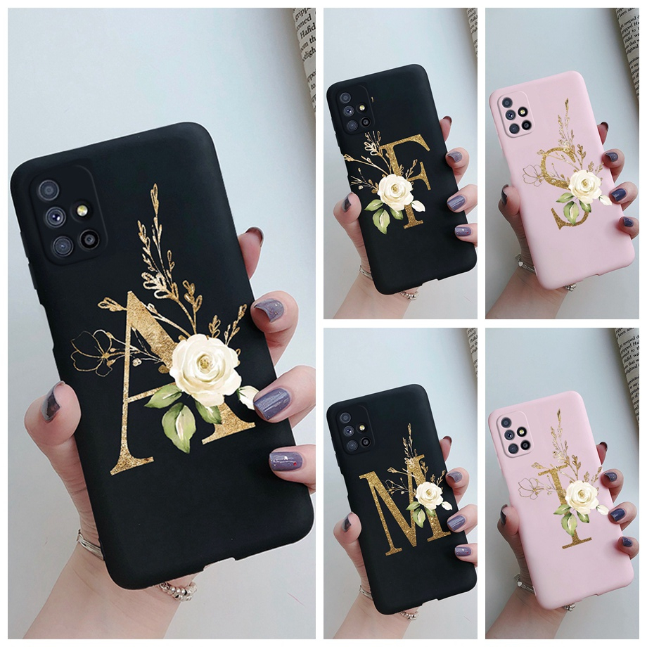 Estojo Samsung Galaxy M51 M51 SM-M515F Cartas Bonitas À Prova De Choque De Silicone Macio Para Telefone M51 M 51 M515F