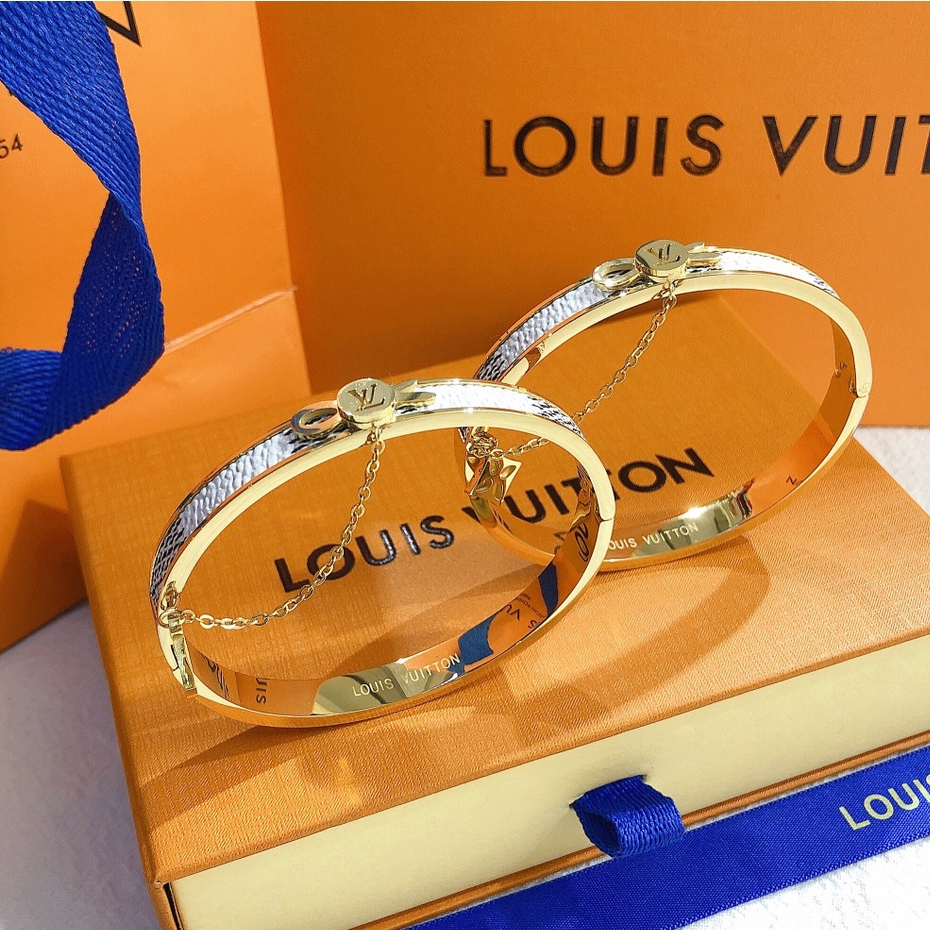LV Louis Vuitton Iconic Print feminino ou masculino pulseira de ouro