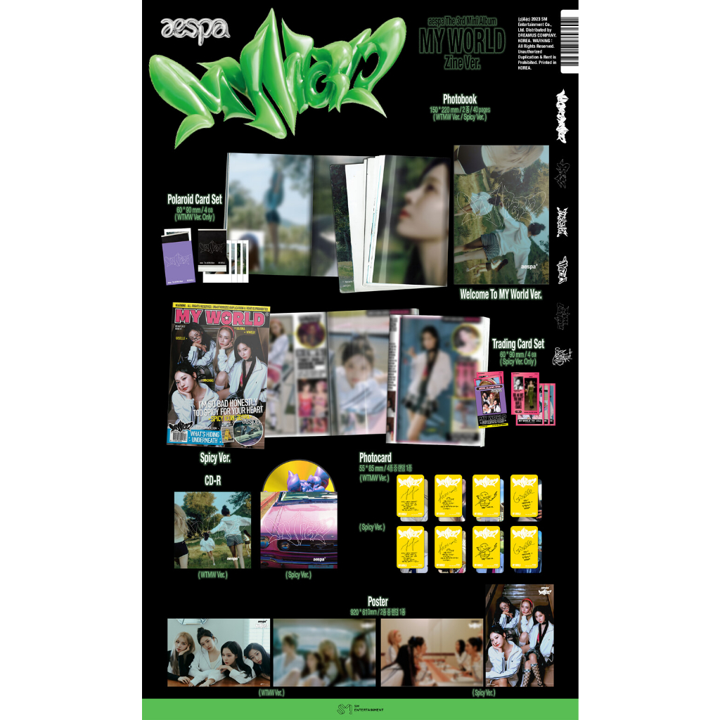 aespa MY WORLD shopee 限定 トレカ　セット AESPA - 3RD MINI ALBUM [ MY WORLD ] SMINI VER. | Shopee Brasil