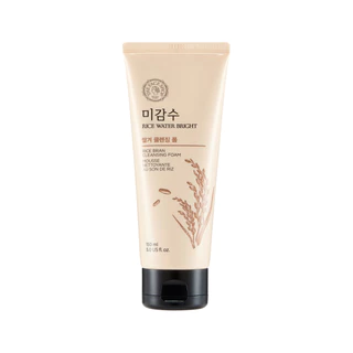 the face shop rice water bright rice bran facial foaming cleanser 150ml